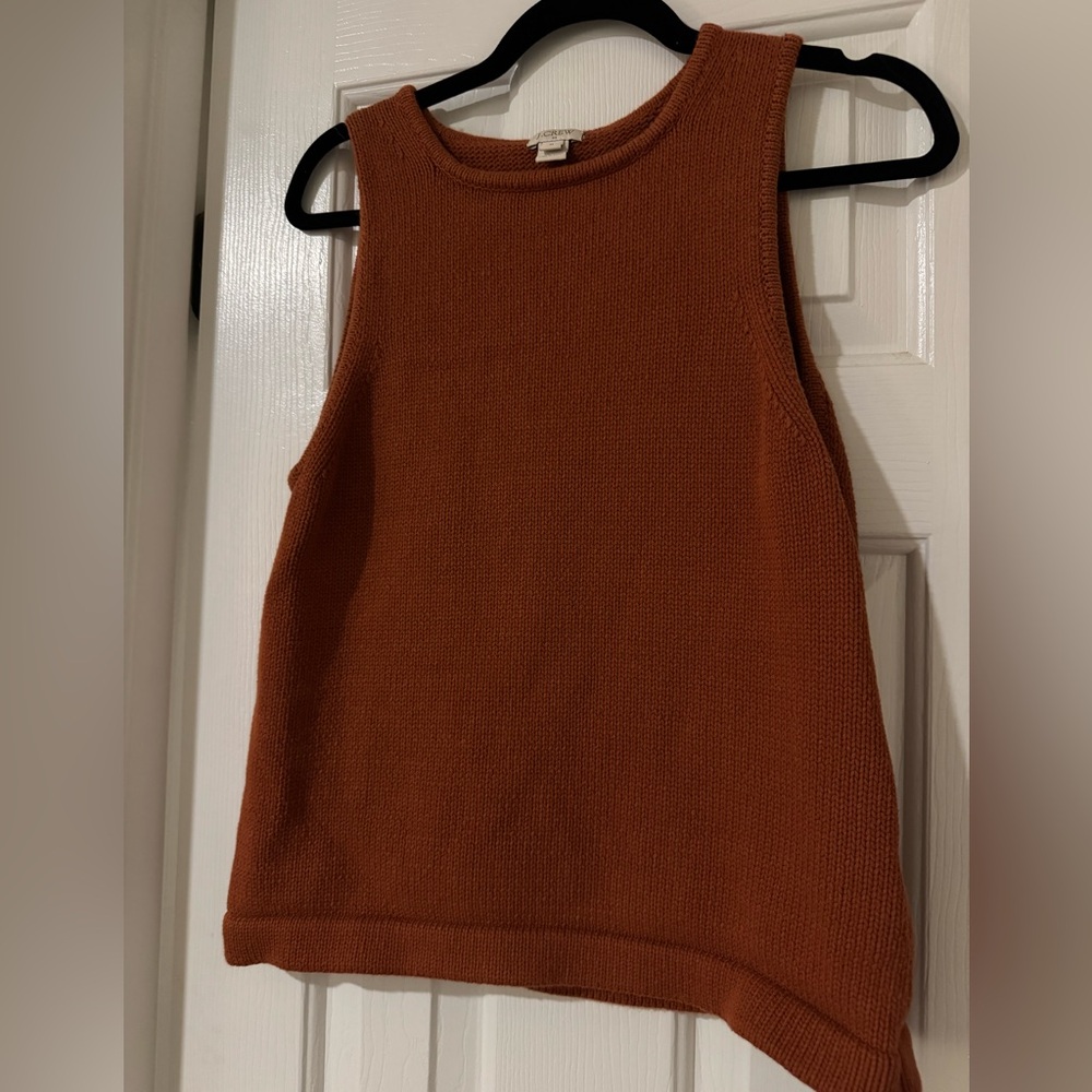 J. Crew Rust Orange Sleeveless Knit Top